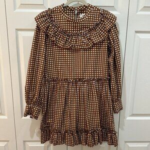 Anthropologie Porridge Gingham Dress Sz L